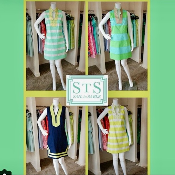 Sail to Sable Women’s Tunic Shift Dress Sz M Salmon Navy Color-block Preppy - Picture 8 of 8